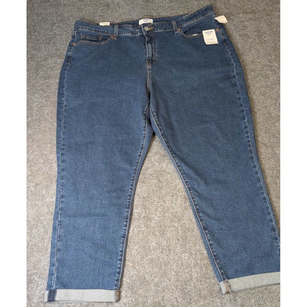 Denizen Levi's Mid Rise Boyfriend Jeans Womens 22 Blue Denim Cuffed NWT